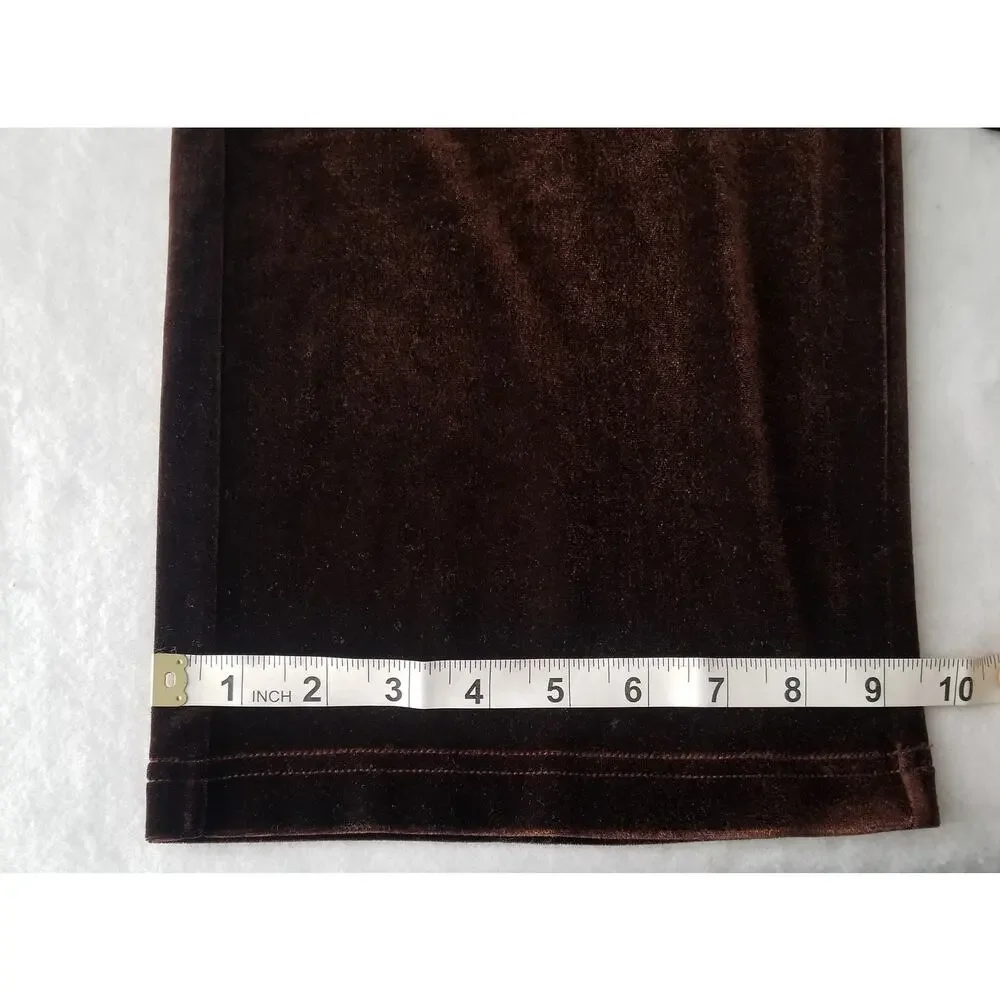 Avenue Women's Velour Loungewear Set, Brown 2Pc Blouse and Pant Size 14/16 Tall